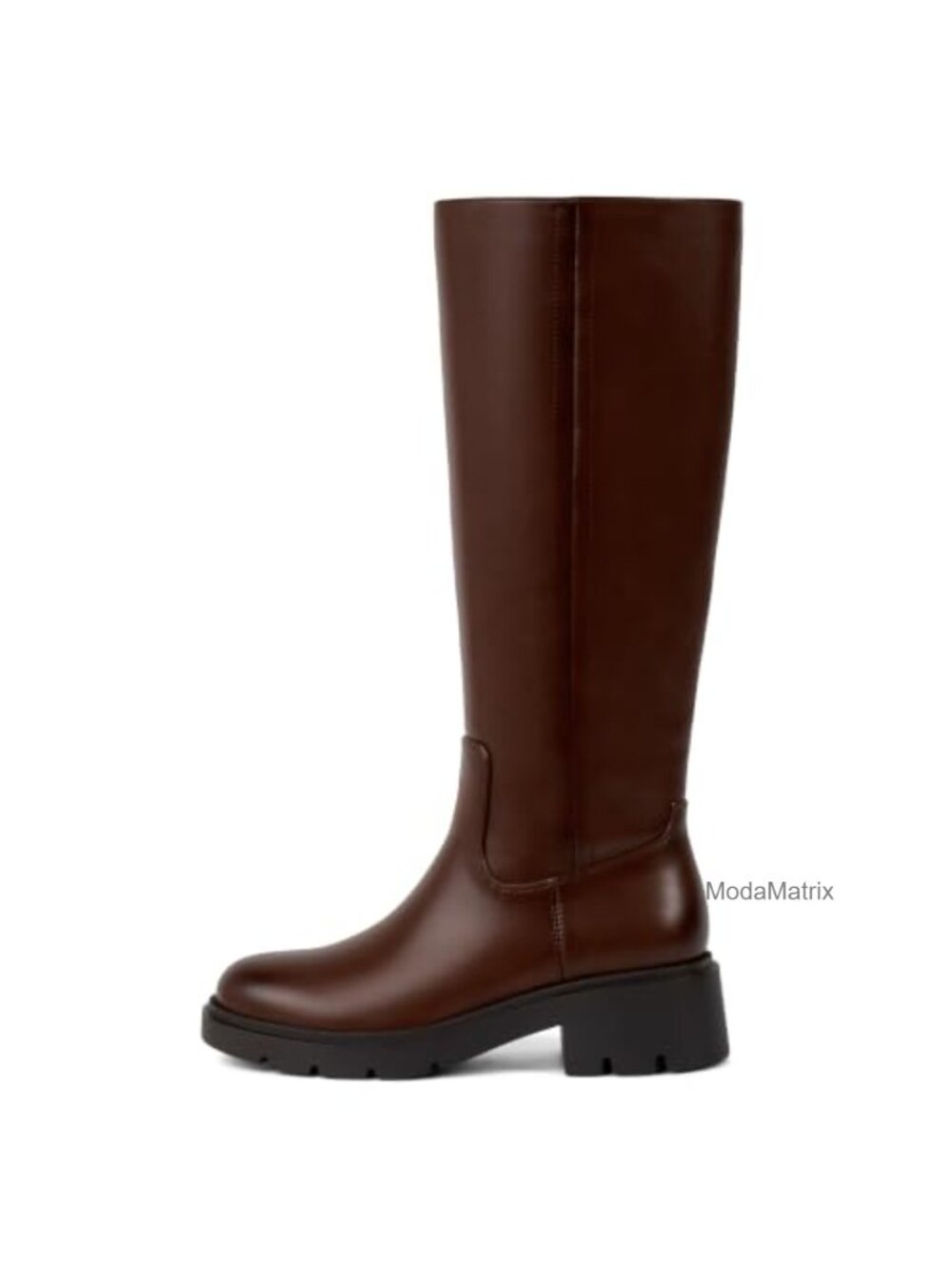 Knee High Boots Chunky Block Heel Riding Tall Faux Leather - Picture 3 of 6